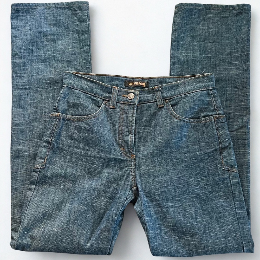 GF Ferré Italian-Made Straight Leg Jeans Size 26 / IT 40 Dark Wash Designer - Picture 2 of 6